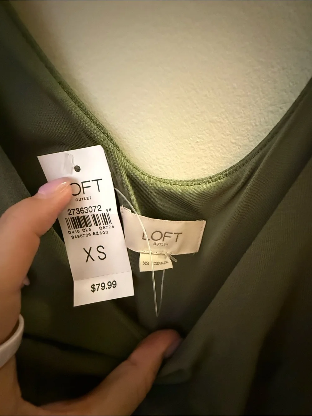LOFT Olive Cross-Back Tank Dress